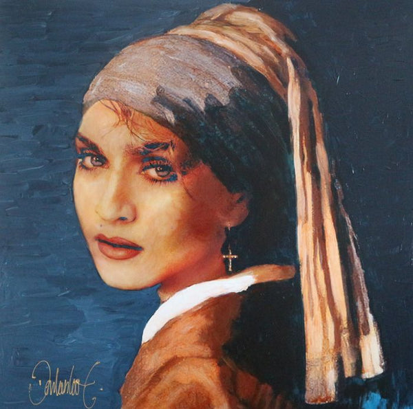 Madonna as the girl with the pearl earrings by Peter Donkersloot