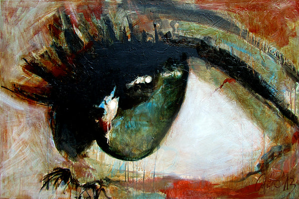 colorful painting of an eye by Dutch artist Colette van Ojik